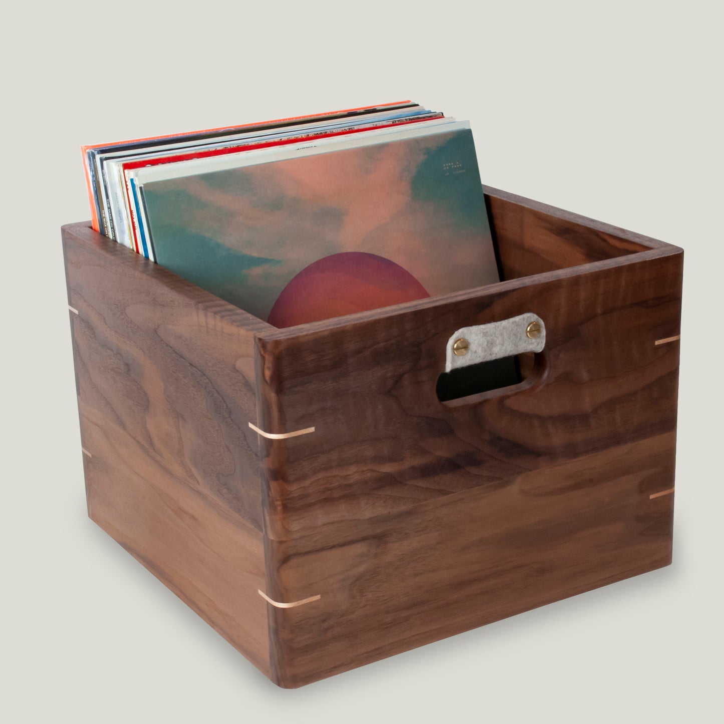 Walnut Record Crate